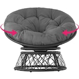 thumbnail of tectake Poltrona giratória de rattan GARGANO  Preto