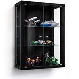 thumbnail of K-Möbel Vitrine Suspensa Vidro 80x60x25 cm Made in Germany com 2 prateleiras de vidro ESG ajustáveis Preto