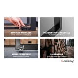 thumbnail of Esstisch 200x100cm Akazie massiv eichenfarben schweizer Kante Spider-Gestell silber DEAN