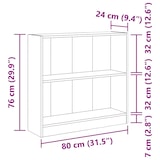 thumbnail of vidaXL Bücherregal Artisan-Eiche 80x24x76cm Holzwerkstoff