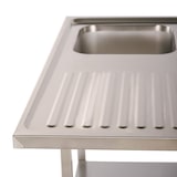 thumbnail of Cleiton® Lava-Loiças de 1 Cuba para Máquina de Lavar Louça com Escorredor à Direita em Aço Inoxidável 1400x700x900 mm Desmontável | Pia Industrial