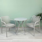 thumbnail of Set balcon avec table ronde en métal, 2 chaises en polypropylène avec accoudoirs empilables, gain de place pour jardin - Nathan+Simona/Sable