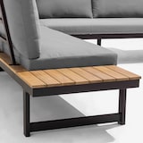 thumbnail of 6-zits lage tuinset in aluminium en grijs hout - Oviala