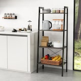 thumbnail of COSTWAY Librería, Estante 4 Niveles, Estante Escalera de Madera con Seguros Antivolco y Patas Ajustables, Estructura Metálica