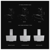 thumbnail of Wiggo WE-E633G(G) - Schuine Afzuigkap - 60cm - Grijs Triple Glas