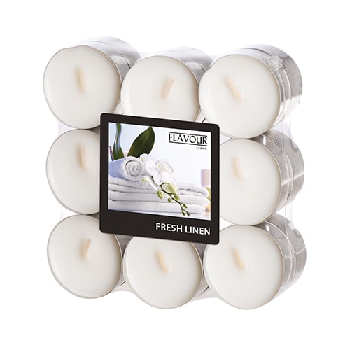 PAPSTAR, Geurkaars "Flavour by GALA" Ø 37,5 mm · 16,6 mm wit - Fresh Linen