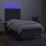 thumbnail of vidaXL Boxspringbett mit Matratze & LED Dunkelgrau 100x200 cm Stoff