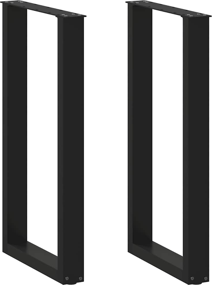Helloshop26 - Set aus 2 verstellbaren U-förmigen Bartischbeinen 50 x 90-91 cm modernes Design schwarzer Stahl 02_0057460