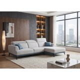 thumbnail of Sofa HWC-G44, Ecksofa L-Form 3-Sitzer, Liegefläche Nosagfederung Taschenfederkern verstellbar 277cm ~ rechts, hellgrau