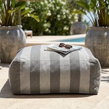 thumbnail of Pouf rayé pour salon de jardin modulable gris anthracite