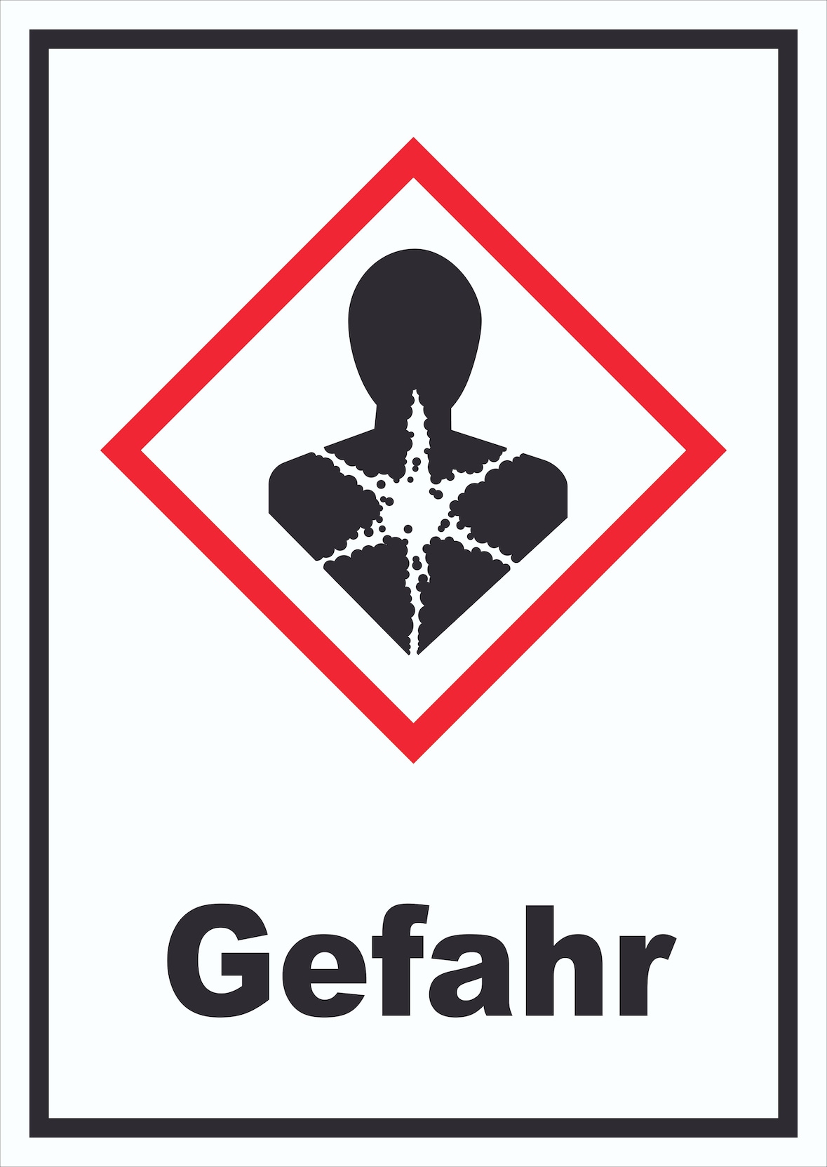 Schild Gesundheitsgefahr Gefahr Sensibilisierung der Atemwege hochkant A1 (594x841mm)