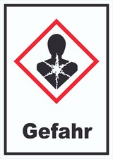 thumbnail of Schild Gesundheitsgefahr Gefahr Sensibilisierung der Atemwege hochkant A1 (594x841mm)