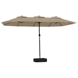 thumbnail of vidaXL Parasol dubbel dak met LED 449x245 cm taupe