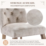 thumbnail of Merax Polsterstühle(Set, 4 St), Stuhl Hellbeige Samt Esszimmerstuhl, hohe Rückenlehne, mit Knopfsteppung, Gestell aus Massivholz, Hellbeige