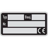 thumbnail of Typenschild, 4 Freifelder mit CE-Zeichen - Bund = 25 Stk - 50x25 mm Folie selbstklebend