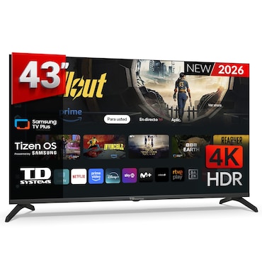 TD Systems - Smart TV 43 pulgadas QLED 4K. Samsung Tizen OS 8.0. Sintonizador triple (DVB-T2/C/S2). Samsung Gaming Hub. TV 2026 - M43QC22TIZEN