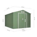 thumbnail of Wasabi - Caseta Jardín Exterior 8,08m2 Light Green - 4 Rejillas Anticondensación - Puerta Corredera Doble