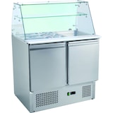 thumbnail of Saladette frigo 2 portes couvercle vitré inox