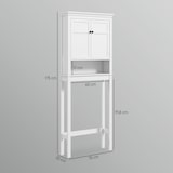 thumbnail of HOMCOM mueble sobre inodoro armario para lavadora con 2 puertas compartimiento y estante ajustable mueble para baño 70x20x175 cm blanco