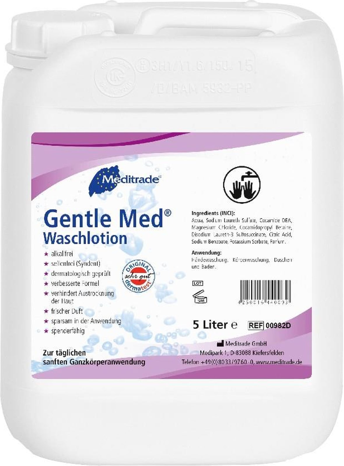 Gentle Med Waschlotion - 2 x 5 L Kanister - seifenfrei - spenderfähig
