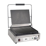 thumbnail of Parilla de contacto ranurada y lisa, acero inoxidable, 21 x 43.5 x 32 cm, con temporizador, temp. hasta 300°C, 2.2 kW, Buffalo FC382