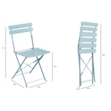 thumbnail of METRO PROFESSIONAL Bistroset klappbar Trigo, 3-tlg., Stahl, 1 Esstisch, 2 Stühle, Baby blau