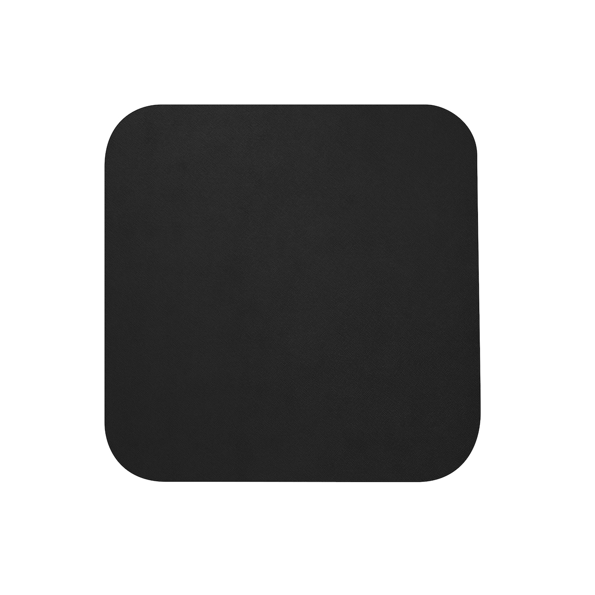 Stil Casa, set 12 sous-verres en polyuréthane, 10x10 cm, saffiano couleur noire.