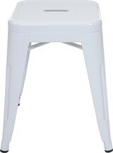 thumbnail of Hocker HWC-A73, Metallhocker Sitzhocker, Metall Industriedesign stapelbar ~ weiß