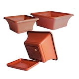 thumbnail of ArtPlast - Vierkante pot van 30 cm met terracotta schotel