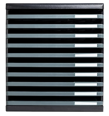 EXACOMPTA Cassettiera Modulo 304714D, sistema modulare a 10 cassetti aperti A4, box PS monoblocco, (PxlxAlt) 35x28,8x32 cm, gamma ECOBlack, nero