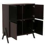 thumbnail of Kommode HWC-O40, Schrank Sideboard Highboard mit Türen Staufächer, MDF Metall Melamin 94x79x40cm ~ Walnuss-Optik