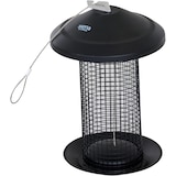 thumbnail of Futterspender 22 cm, Gehäuse und Dach aus Stahl pulverbeschichtet in black matt, Aufhänger aus Stahl pulverbeschichtet in silber