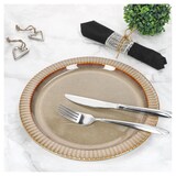 thumbnail of 6er Set Speiseteller Bistro Ø 26,6 cm Steingut braun Rillen-Retro