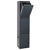 thumbnail of ARREGUI Basic CR304-B Recycling Abfalleimer / Mülleimer aus Stahl mit 3 Inneneimern, 3 Fach Mülltrennsystem, 3 x 17L (51L), anthrazit/ dunkelgrau