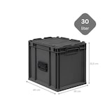 thumbnail of PROREGAL SuperSparSet 12x Eurobox NextGen Portable, HxBxT 33,5x30x40cm, 30 Liter, Schwarz, Eurobehälter, Transportbox, Transportbehälter