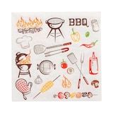 thumbnail of 200 Servietten, 3-lagig 1/4-Falz 33 cm x 33 cm `Time for BBQ`