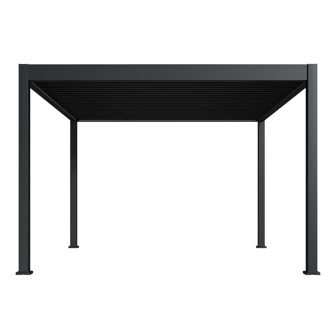 Weide E-Deluxe | elektrische Pergola mit LED | Voll Aluminium | 3,6 x 4 M | motorisiertes Lamellendach anthrazit