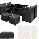 thumbnail of tectake Conjunto de ratán y aluminio Manhattan  negro - 403844