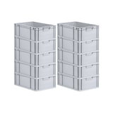 thumbnail of PROREGAL 10x Eurobox NextGen Grip | HxBxT 22x40x60cm | 44 Liter | Griffe geschlossen | Verstärkter Boden | Eurobehälter