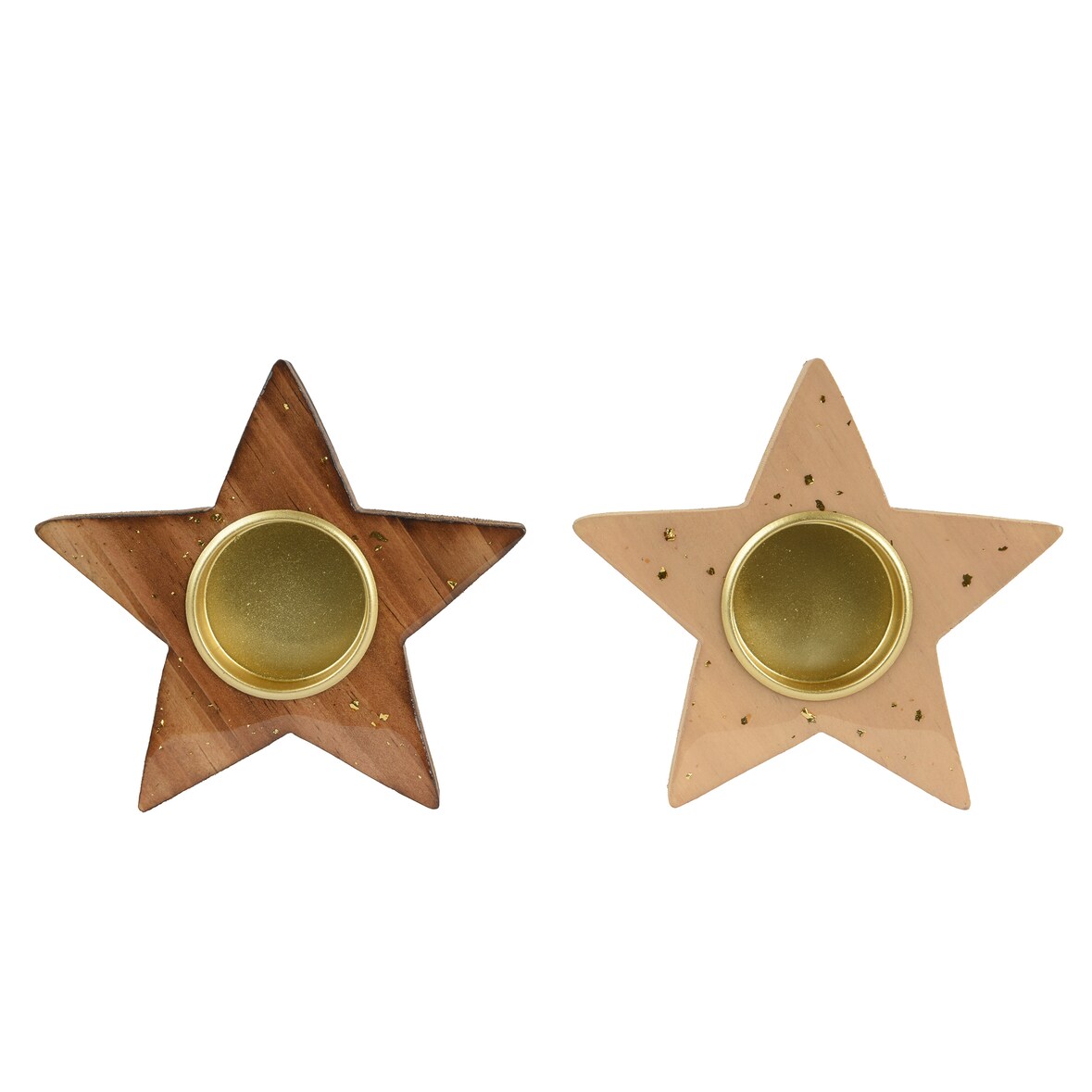 1 Teelichthalter Holz 11,5cm in Stern Form - Teelicht Kerzenhalter Weihnachten Hochzeit Tischdeko Kerzendeko Holzdeko Weihnachtsdeko Holzstern Natur