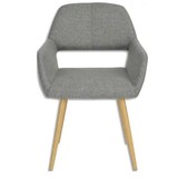 thumbnail of Chaise fixe en tissu, pieds en métal imitation bois