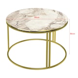 thumbnail of Helloshop26 - Table basse ronde 50 x 80 cm marbre blanc or 03_0008424
