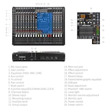 thumbnail of Table De Mixage Audio 14 Canaux Bluetooth Avec Effets DSP Et USB Noir YONIS