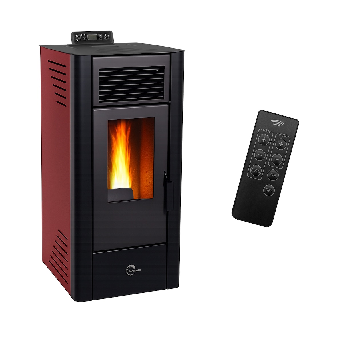 Poêle à granulés air Anita 11,6 kW Bordeaux Sannover