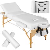 thumbnail of 3 Zonen Massageliege-Set Somwang mit 7,5cm Polsterung, Rollen und Holzgestellweiß