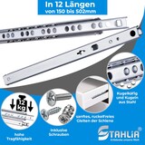 thumbnail of Schubladenschienen 2 STÜCK Teilauszug Rollenauszug Kugelführung H 17 L 182 mm