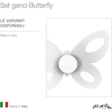 thumbnail of Juego 2 ganchos mariposa blancos, acero resistente, decorativos, para entrada, baño o dormitorio