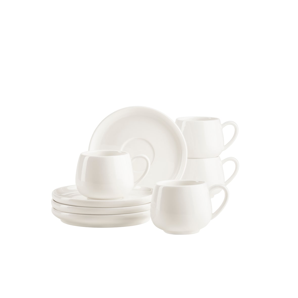 MÄSER Espressoobere 11 cl + Untertasse 12,5 cm, 4-er set, postsicher, Serie TAYA