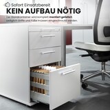 thumbnail of bümö Schreibtisch Schrank Büro mit Hängeregister für Hängeordner, Schubladenschrank Holz in Nussbaum, Container mit Schubladen & Hängeregistratur -
