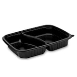 thumbnail of Kombi Menübox Mikrowellenschalen Schwarz 2-Fächer 500/600 ml mit klarem Domedeckel aus PP / 400 Stk.